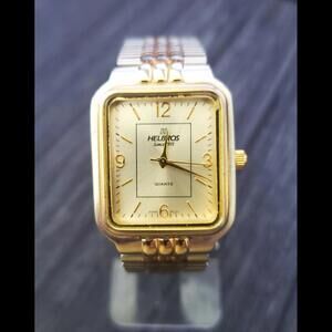 Rare Vintage‎ Retro Helbros 80s Mens Tank Watch New Battery